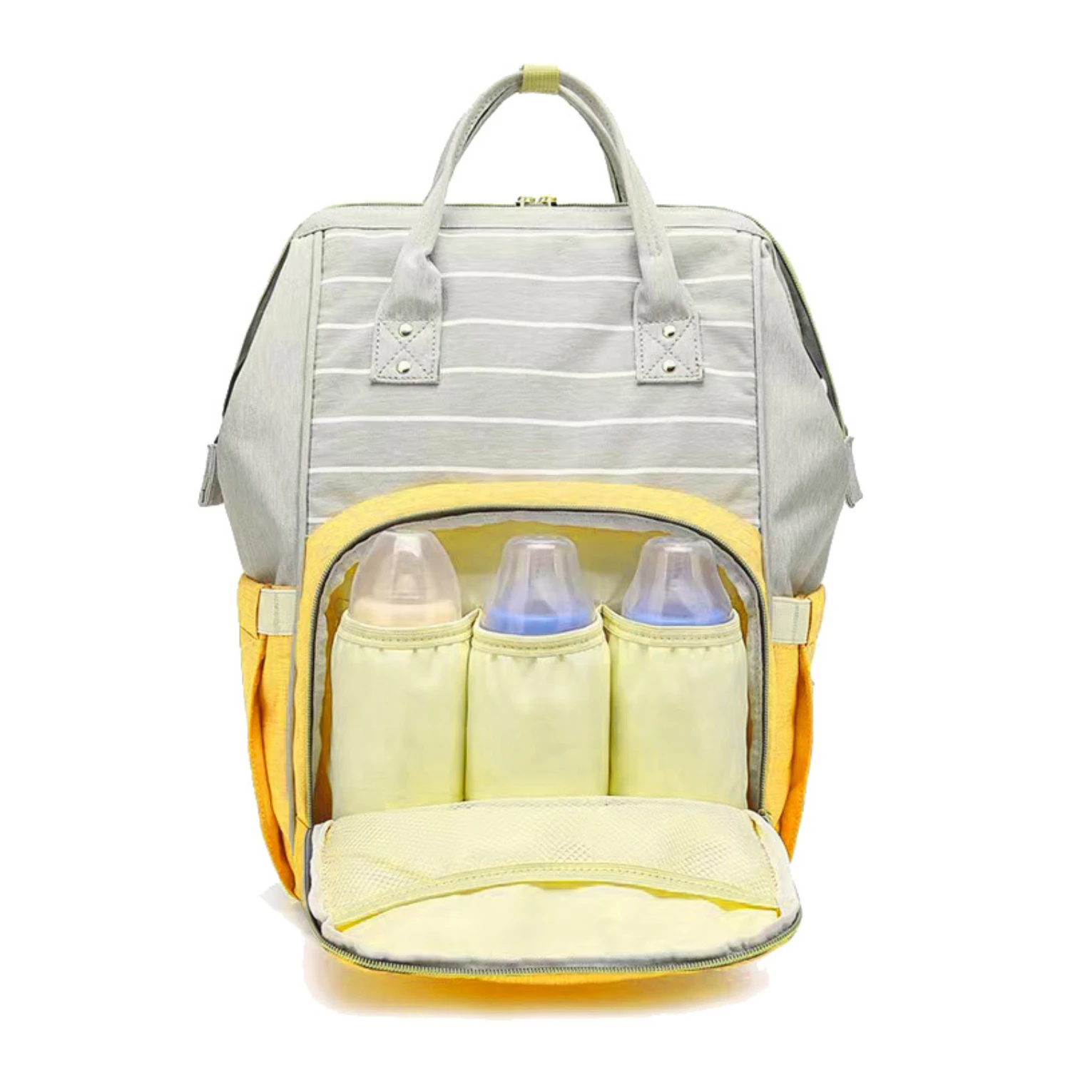 

Enhanced Large Capacity Striped Yellow Generic Nursing Mommy Diaper Bag Backpack