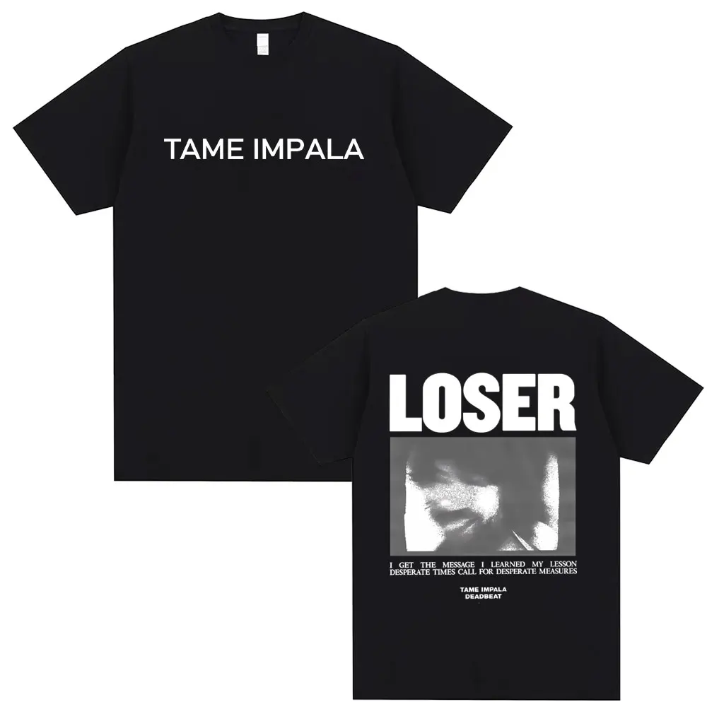 

Rock Band Tame Impala Deadbeat Loser Merch T-shirt Men Women Casual Vintage Cotton T Shirts Male Oversized T-shirts Streetwear