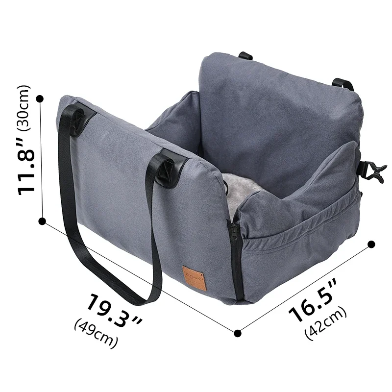 Dog Car Seat Bed for Small Dogs Inflatable Washable Dog Booster with Safety Leash Portable Pet Travel Bag Waterproof Soft Bed - view 5