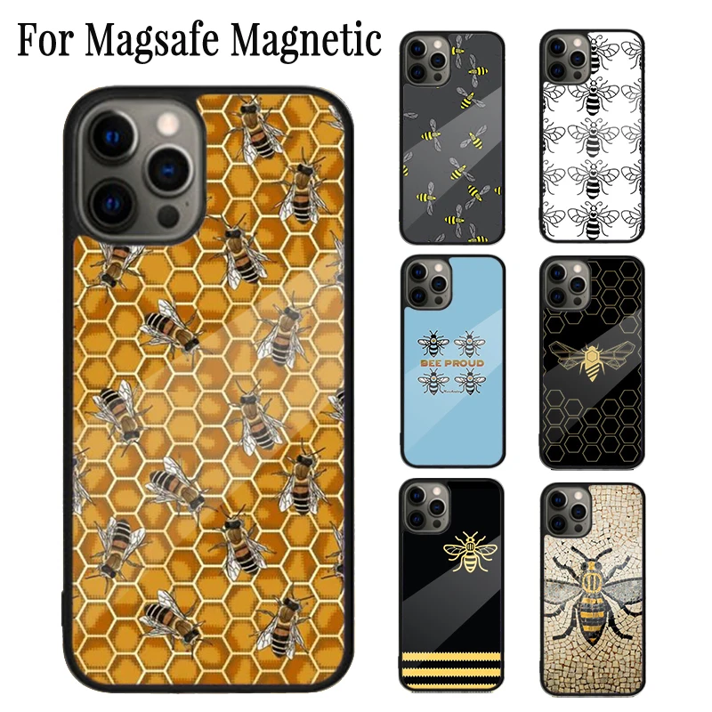 Manchester worker bees Bumble Magnetic Phone Case Coque For iPhone 16 15 14 Plus 13 12 11 Pro Max Magsafe Wireless Cover