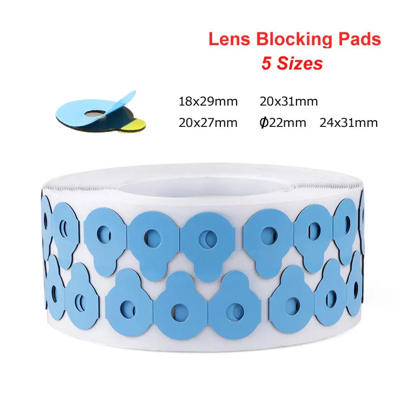 Q021 1000pcs Optical Lens Grinding Adhesive Blocking Pads 5 Sizes Double-sided Sticker Glasses Processing Accessories