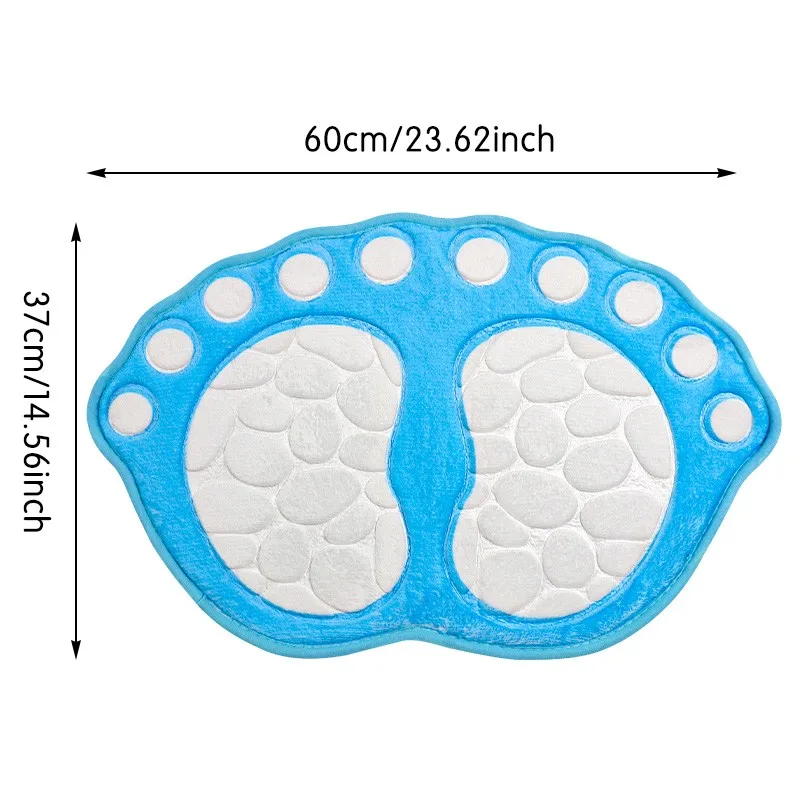 Bathroom Rugs Mats Super Absorbent Non-slip Bath Rugs Washable Cobblestone Bath Carpet Cute Foot Shaped Memory Foam Area Rug