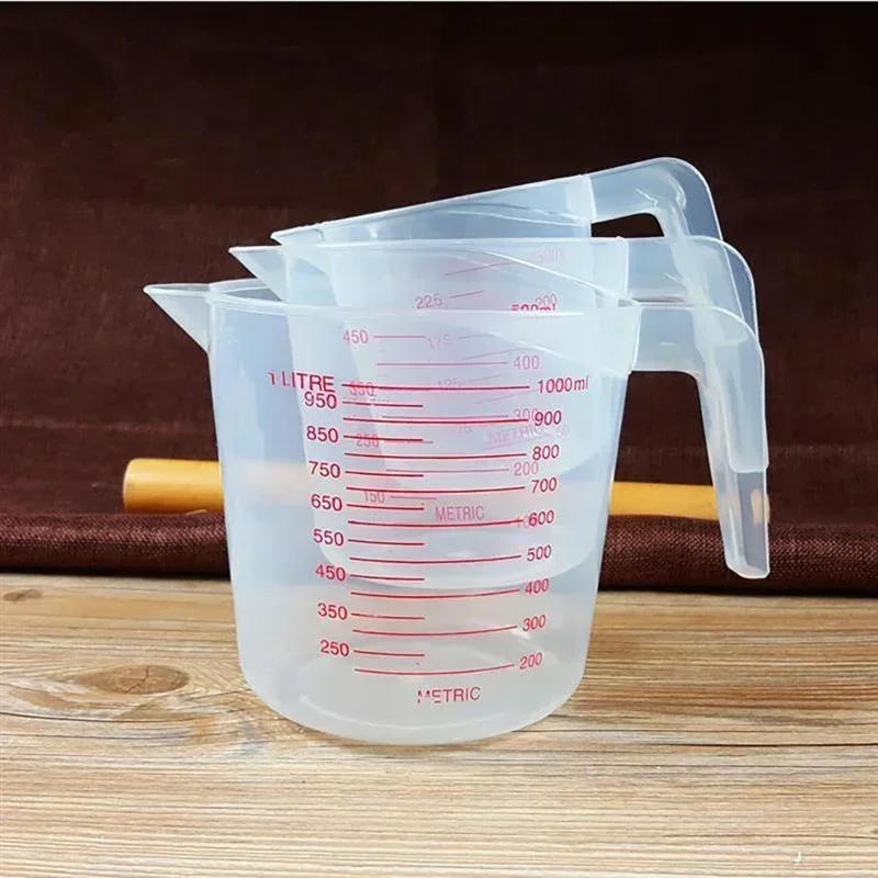 250/500/600/1000ml Baking Liquid Measuring Cups PVC Scale Cup Plastic Measuring Volume Beaker Kitchen Baking Tools