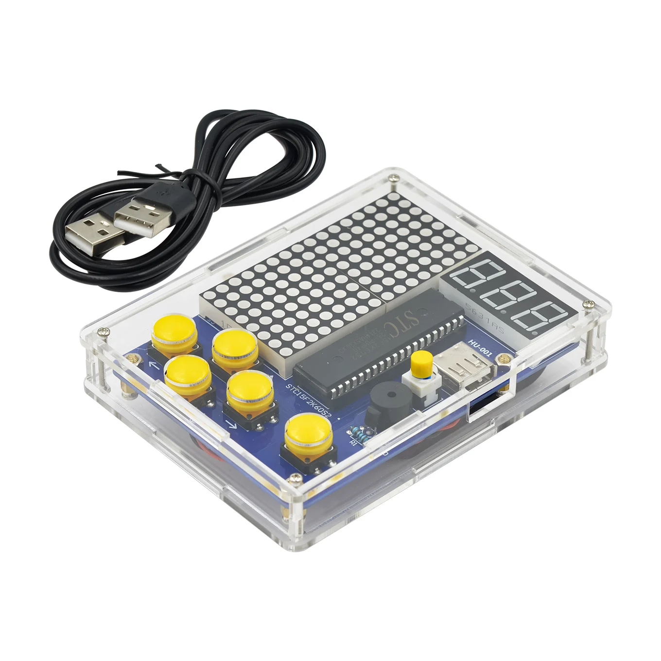 HU-001 51 MCU Pixel Game Console DIY Kit Tetris Game Making Spare Parts