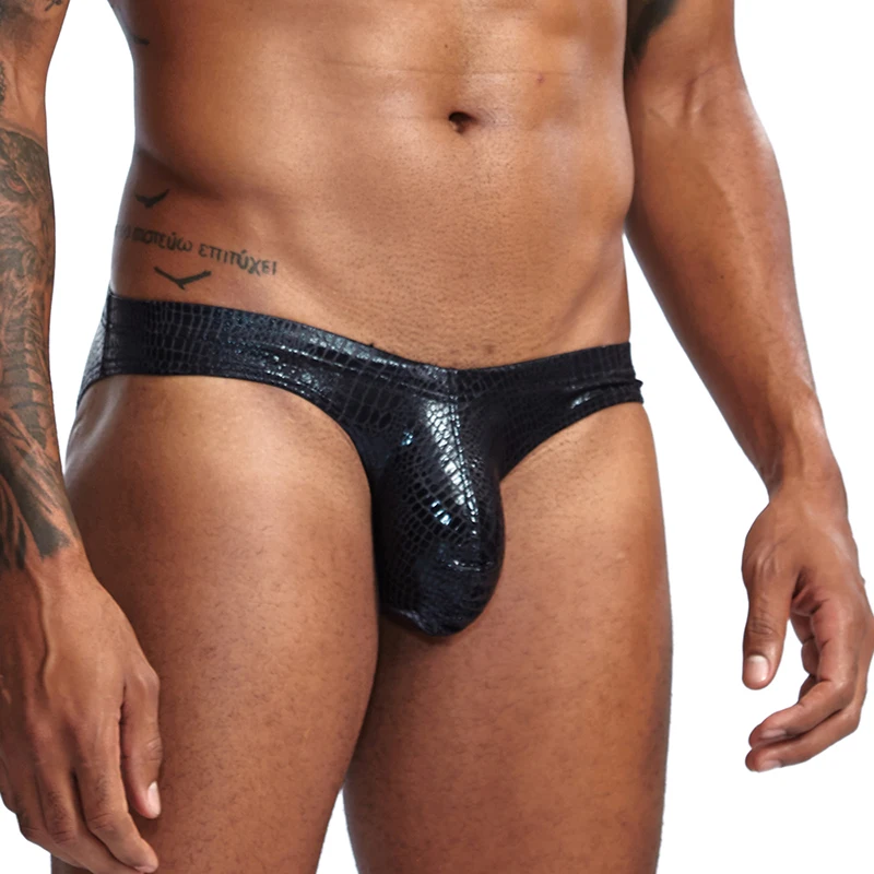 Calzoncillos Slip Ropa Interior Hombre Unterhosen Men Sexy Leather Gay Underwear Men's Briefs