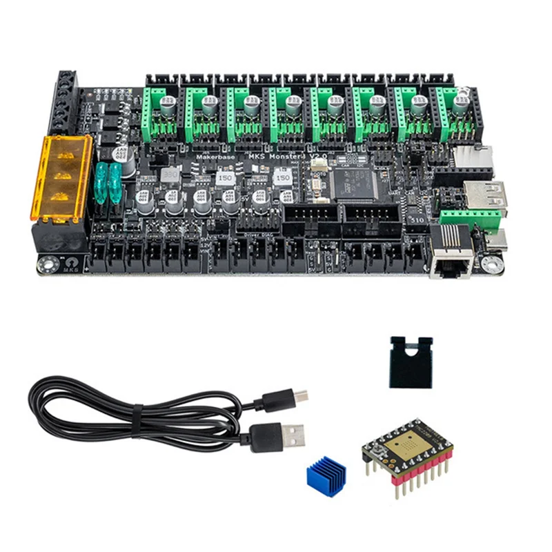 

Exquisite-For MKS Monster8 V2 32 Bit Control Board Featuring 8 TMC2209 Driver For 3D Printer Models Voron VS Spider Octopus