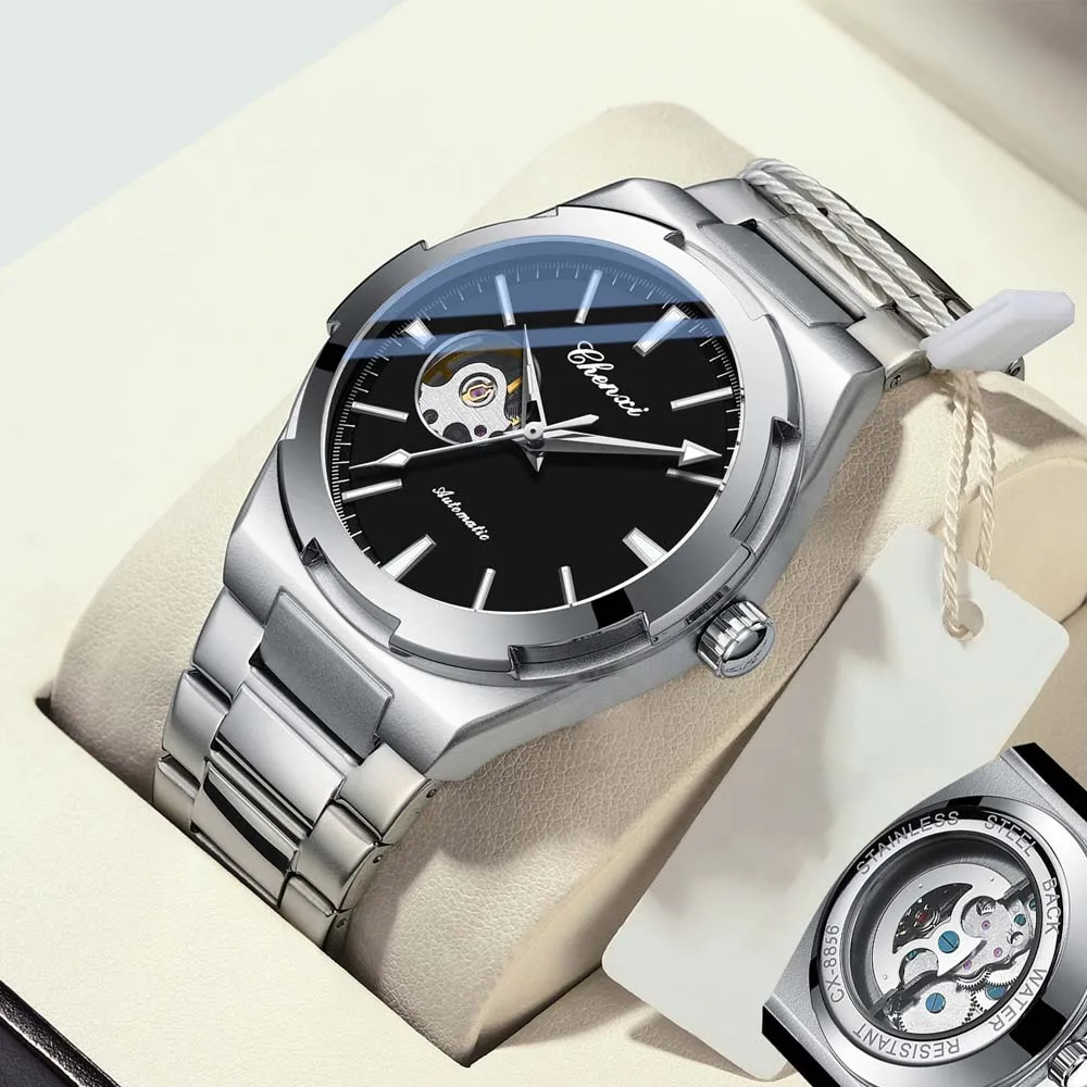 

CHENXI оригинальные брендовые механические часы для мужчин, модные классические водонепроницаемые светящиеся автоматические мужские часы с ремешком из нержавеющей стали