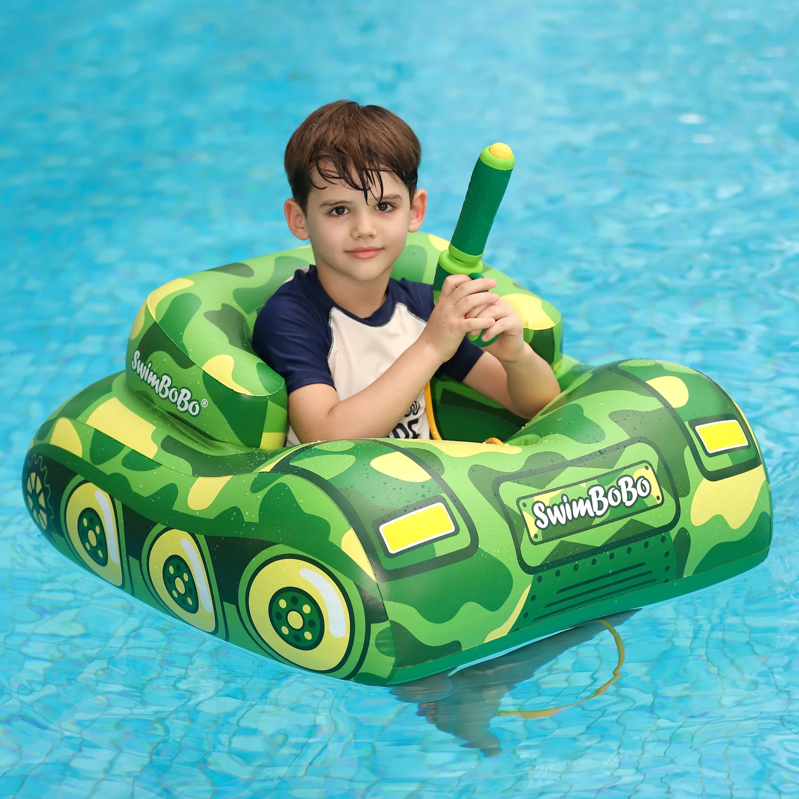 Swimbobo Kids بارد الأخضر خزان السباحة مقعد تعويم حلقة نفخ PVC العائمة للصيف قارب دائرة الاستحمام لعبة الماء