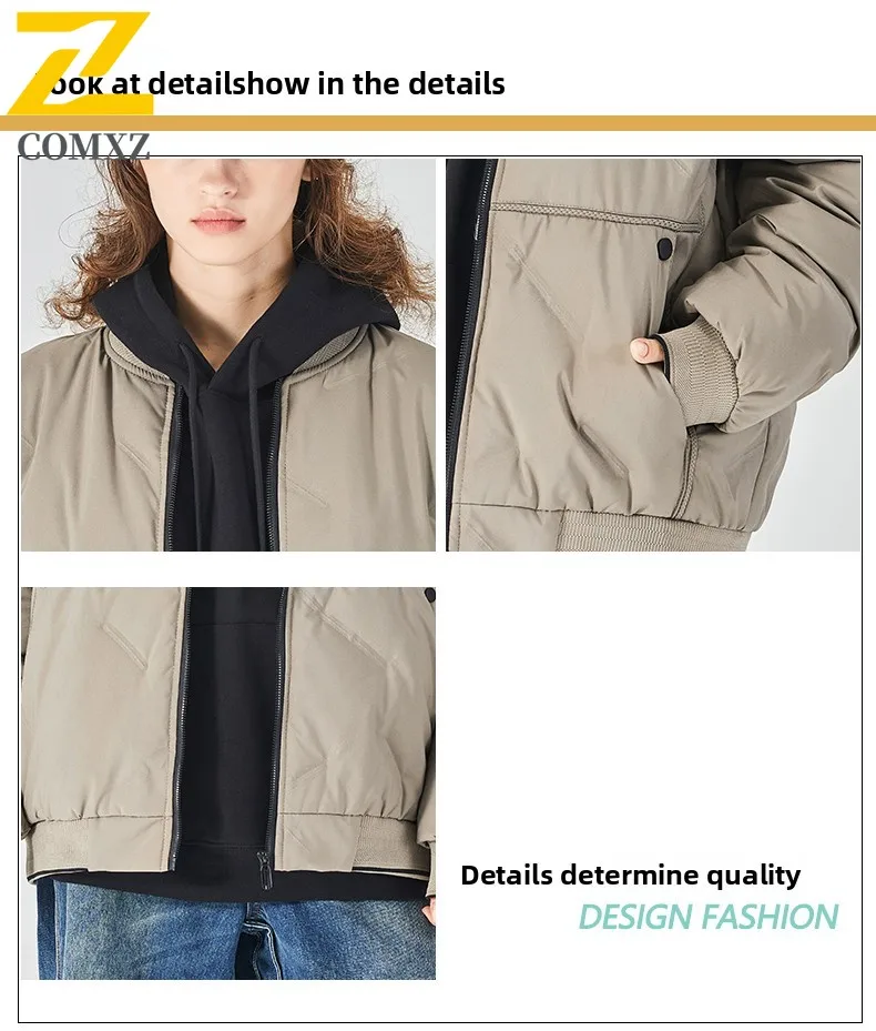 2025 جديد كبير الحجم الشتاء سترة الرجال زي بيسبول القطن ريشة سترة سميكة الدافئة ملابس خارجية في الهواء الطلق الشارع معطف الموضة الدافئة