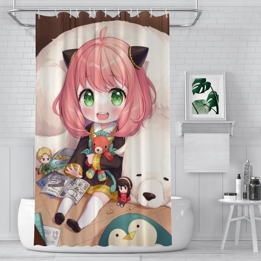 Spy X Family Anime Shower Curtain  Bathroom Decoration Shower Curtain Birthday Gift