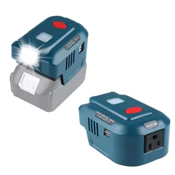 For Makita 150W Portable Power Supply Inverter for Makita 18V Lithium Battery with AC Outlet and Dual USB 200LM LED Light