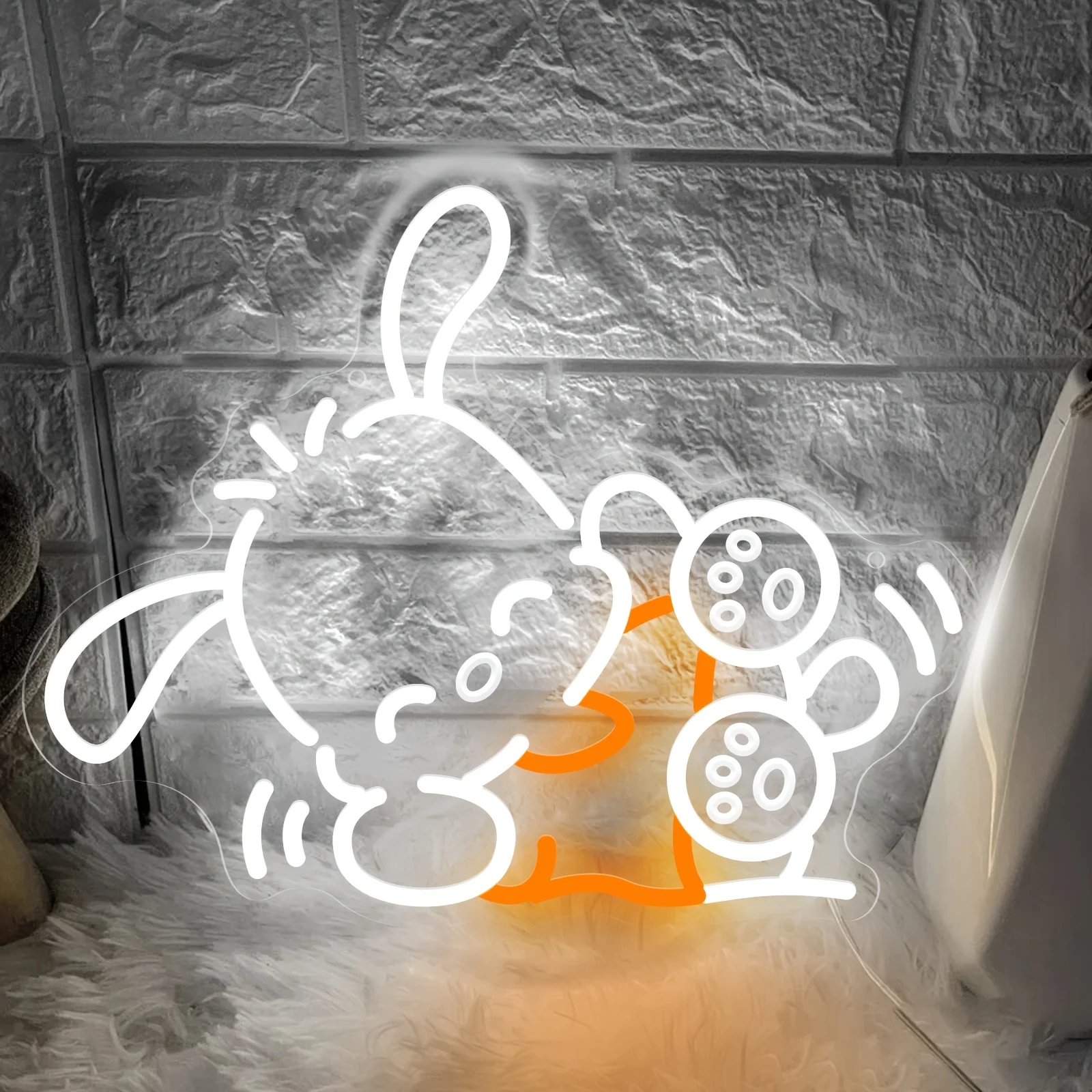 

Светодиодная неоновая вывеска Pacha Dog с регулируемой яркостью для спальни, игровой комнаты, домашнего декора, крутой оранжево-белый свет, ночник, подарок для геймеров и детей