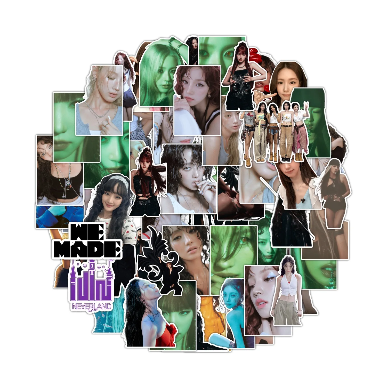 55Pcs/Set Kawaii Korean KPOP Album Photo Aesthetic  Stickers  Exquisite Idol Stickers for Kpop Fans Collection