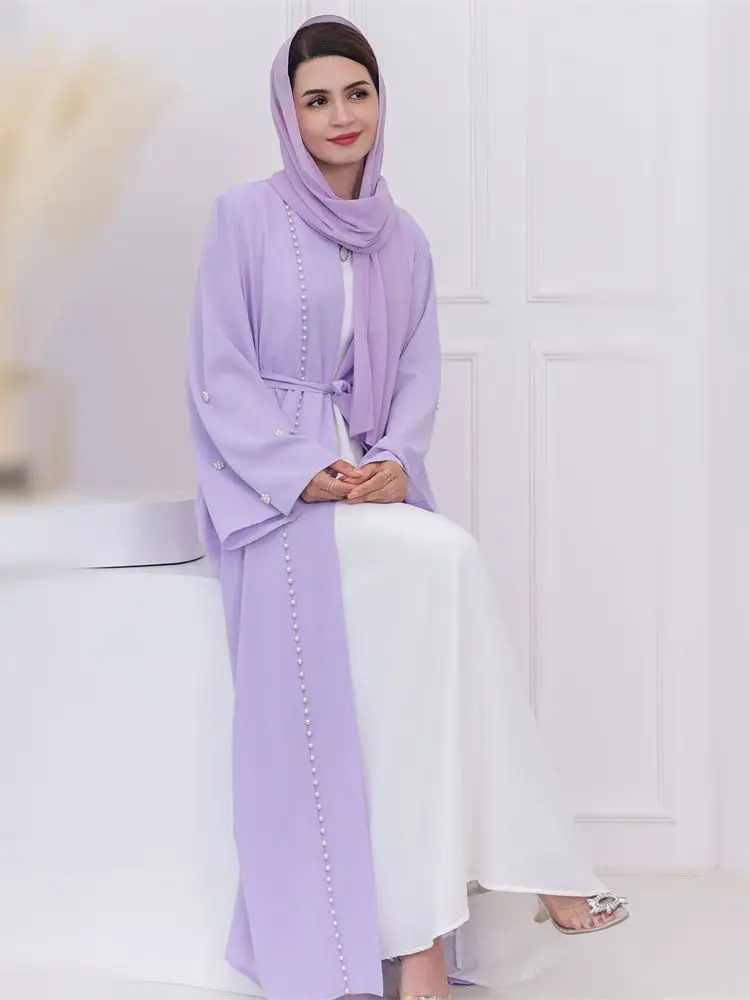 Kimono musulmán abierto de Ramadán para mujer, Abaya de Dubái, Turquía, Islam, árabe, Hijab, Kebaya