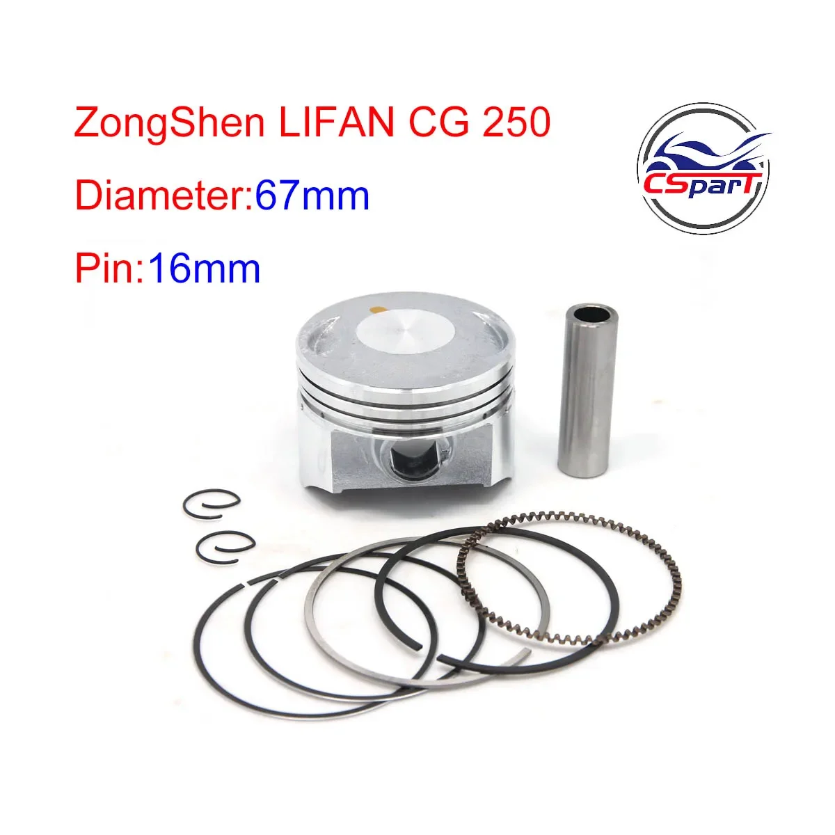 CG250 67mm 16mm Piston For Honda Lifan  Zongshen Loncin CG 250CC  CG250 piston ring Gasket  ATV Quad Dirt Bike Motorcycle