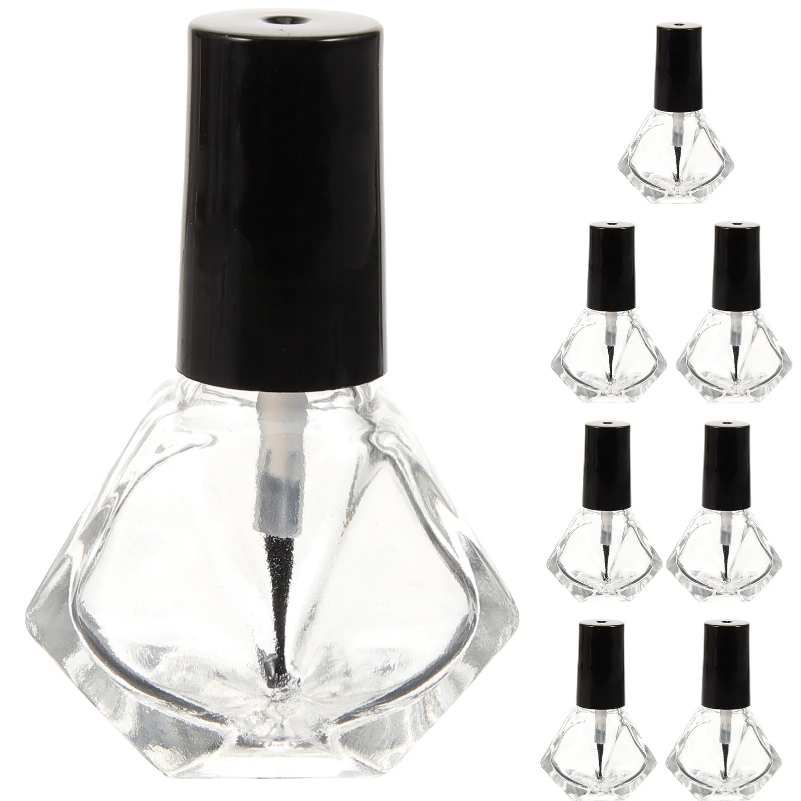 

10Pcs ABS and Glass Nail Polish Bottles Lightweight Leak Proof Lid Empty Reusable Nail Gel Storage Bottles for Travel Grooming