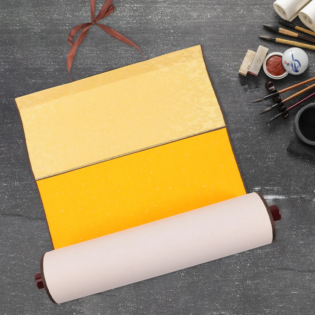 

Blank Rice Calligraphy Painting Art Wall Paper Scroll Red Gold Chinese Calligraphy Chinese Paper Scroll Sprinkle