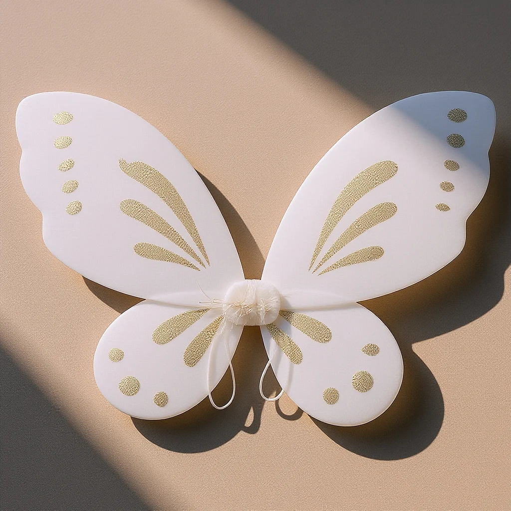 

Fairy Wings for Kids White Butterfly Costume Accessory with Elastic Strap Nylon Dress Up for Toddler Birthday Christmas Party