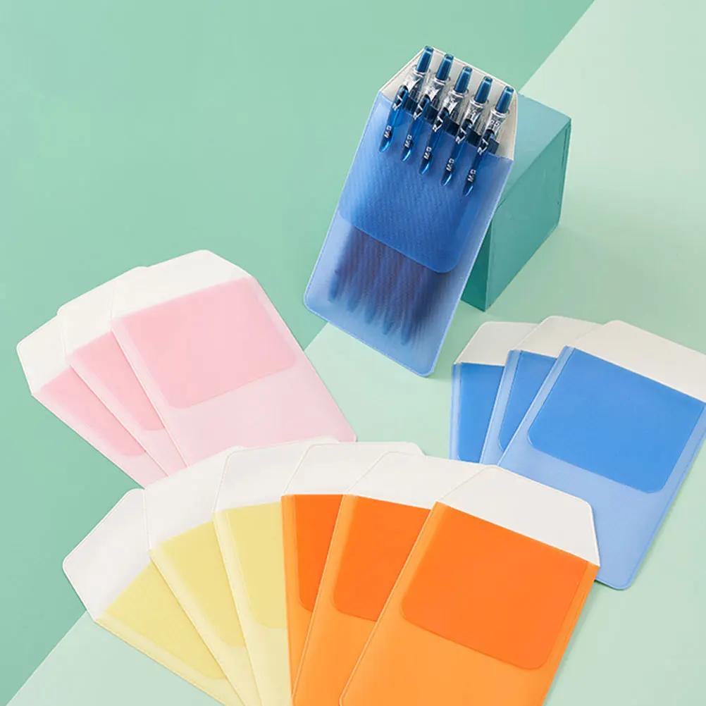 

12pcs Insert Type Pencil Case Leakproof Pen Organizer For Nurses Plastic Pocket Protector Portable Pen Bag Nurse Supplies Pvc