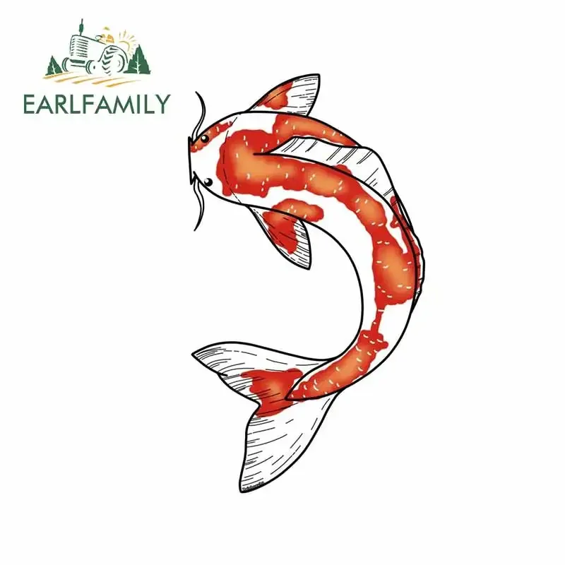 EARLFAMILY 13cm x 7.5cm Swimming Fish Car Stickers Personality Animal Motorcycle Graphics Decal Amusing Car Door Protector Decor