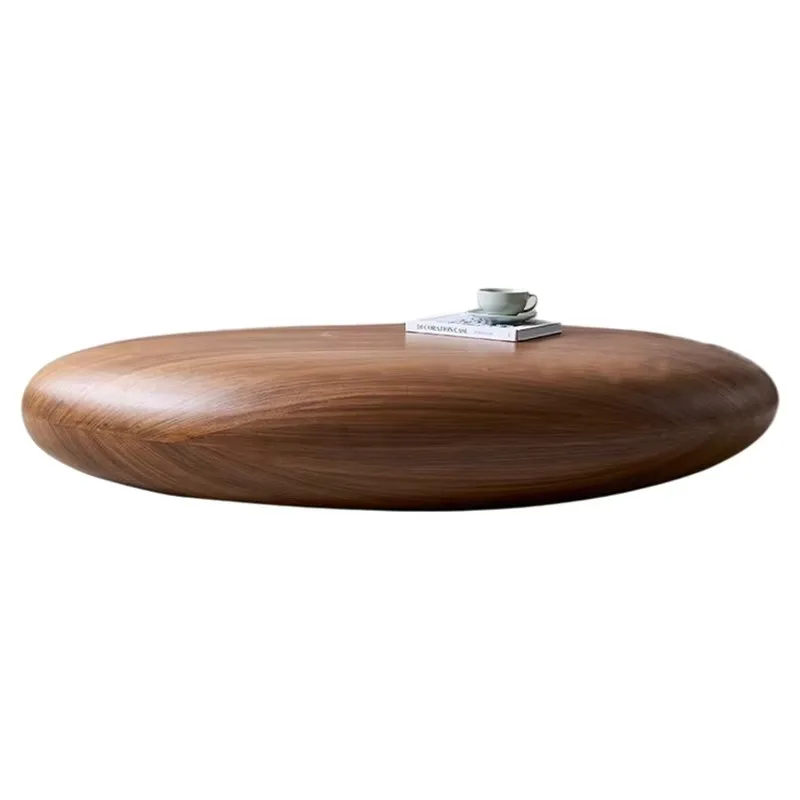 Modern simple wooden coffee pebble living room  fashion home decoration  function center table