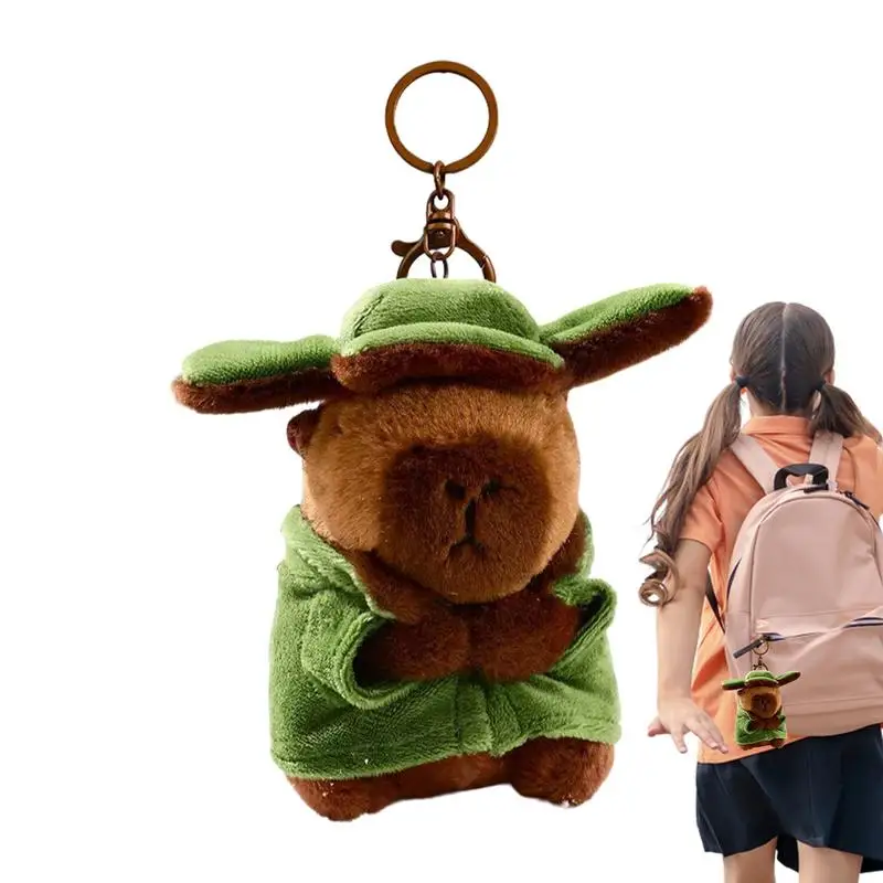 

Capybara Ornament Key Chain Lightweight Soft Stuffed Capybara Cute Plush Animal Funny Bag Pendant For Belts Bags Backpacks Keys