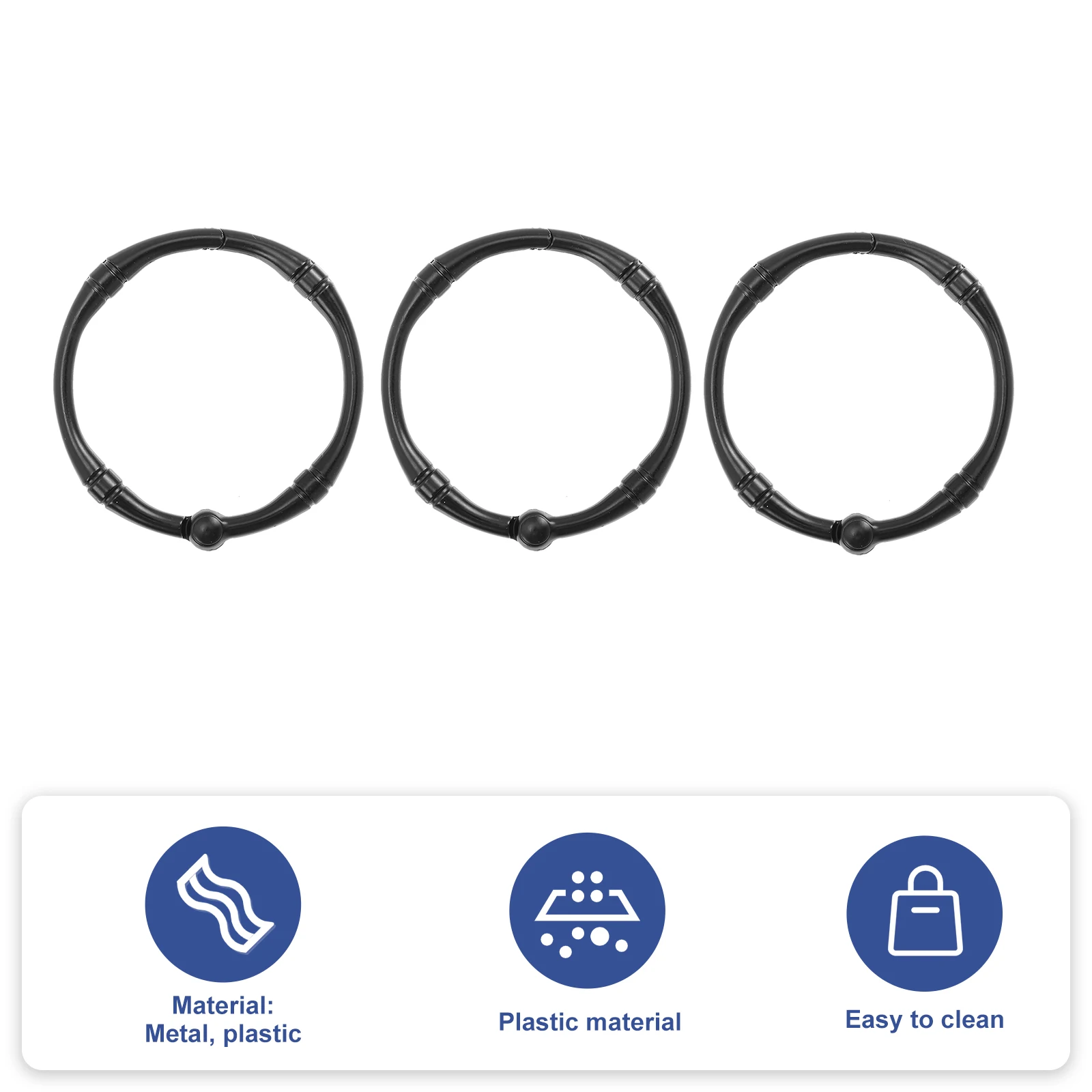 

12 Pcs Hook Zinc Alloy Hanging Curtain Pole Rings Smooth Sliding Rings Curtain Pole Accessories Household Decor