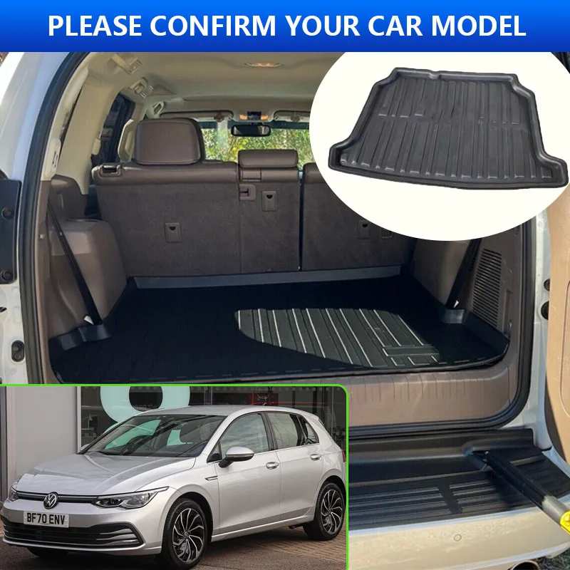 Car Trunk Mat For VW Volkswagen Golf 8 Mk8 GTI R 2022 2023 High Temperature Resistant Storage Carpet Auto Interior Accessories