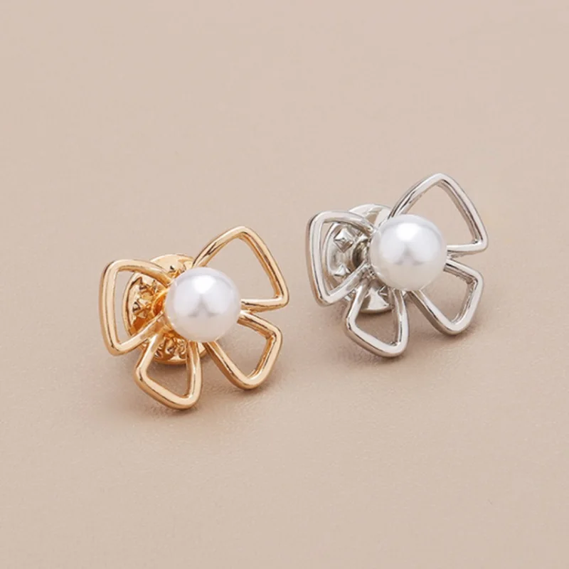 Removable Lapel Pin Fixed Buckle Mini Butterfly Flower Pearl Brooch Fashion Birthday Valentines Jewelry Gift Clothing Decoration