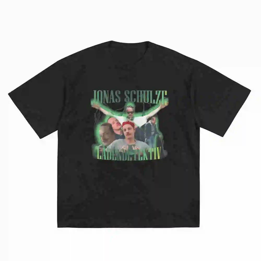 Jonas Schulze Ladendetektiv Green Collage Short Sleeve Tee 100% Cotton T-Shirt