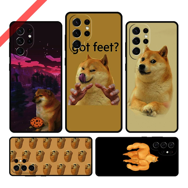 Cheems Doge Meme Funny Doggy Phone Case For Samsung Galaxy S20 FE S21 S10 S23 Plus S24 S22 Ultra Coque Note20 Note10 S9 S8 Cover