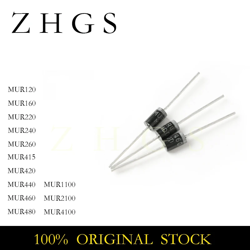 20pcs MUR460R DO-201 diode MUR460 MUR120 MUR160 MUR220 MUR240 MUR260 MUR415 MUR420 MUR440 MUR480 MUR1100 MUR2100 MUR4100 MUR2100