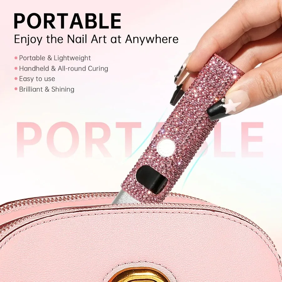휴대용 UV LED 무선 네일 램프 (젤 네일 폴리쉬용) 휴대용 충전식 USB 네일 드라이어 LCD 디스플레이 포함 빠른 건조