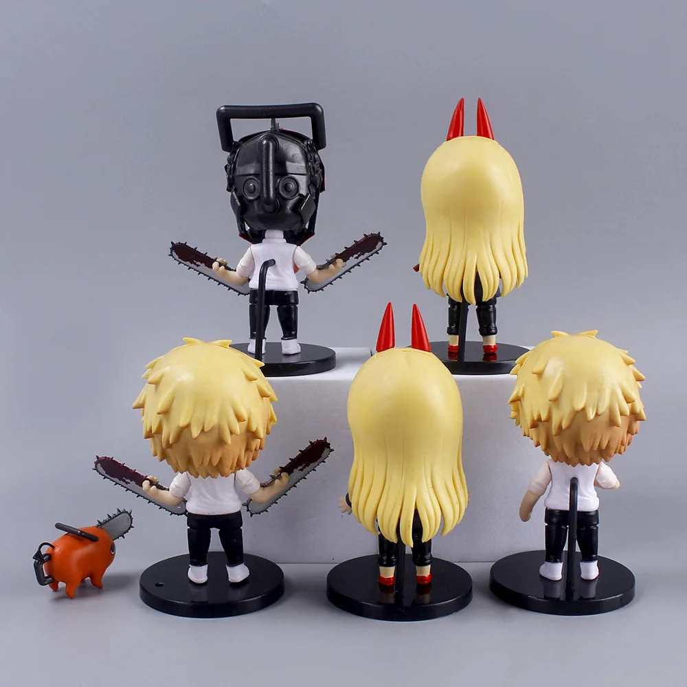 Chainsaw Man 6 Stuks PVC Chibi Actiefiguren Set Power Denji Pochita Collectible Decor Ornamenten Geschenken voor Anime Liefhebbers Home decor