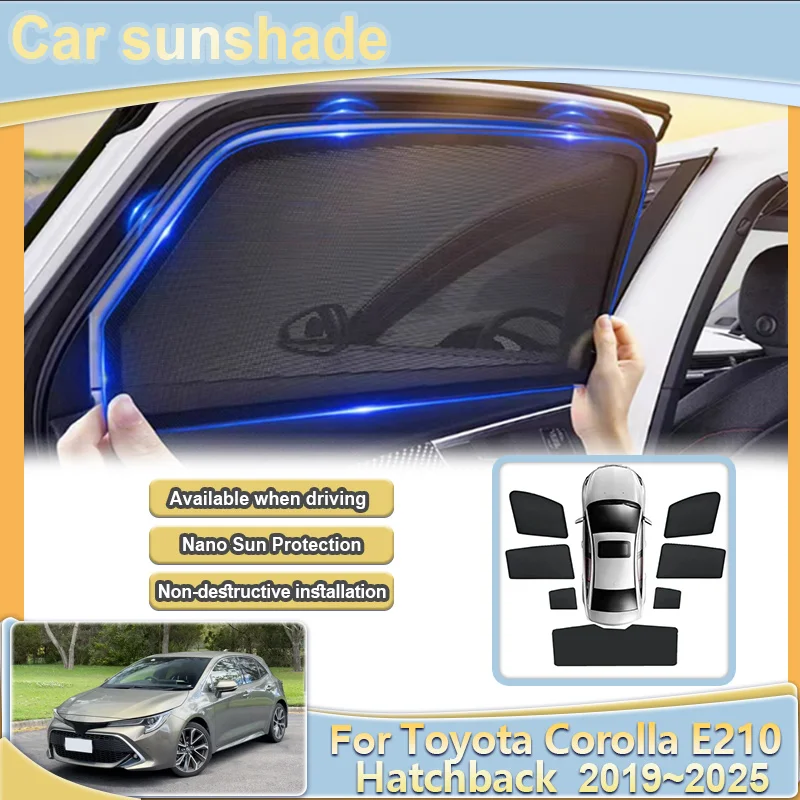 

For Toyota Auris Corolla E210 Hatchback 2019~2025 Car Sun Visor Mesh Sun Shade Light Blocking Curtains Privacy Car Accessories