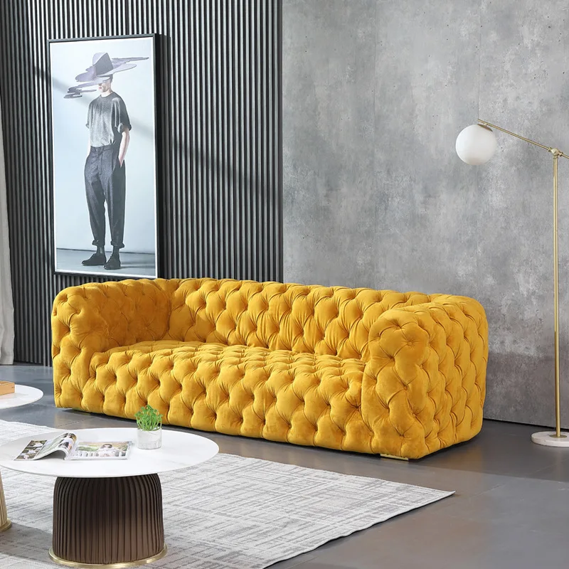 Chester Moon Sofa podłogowa 3 osobowy salon aksamitna kanapa włoska nowoczesna Sofa Chesterfield