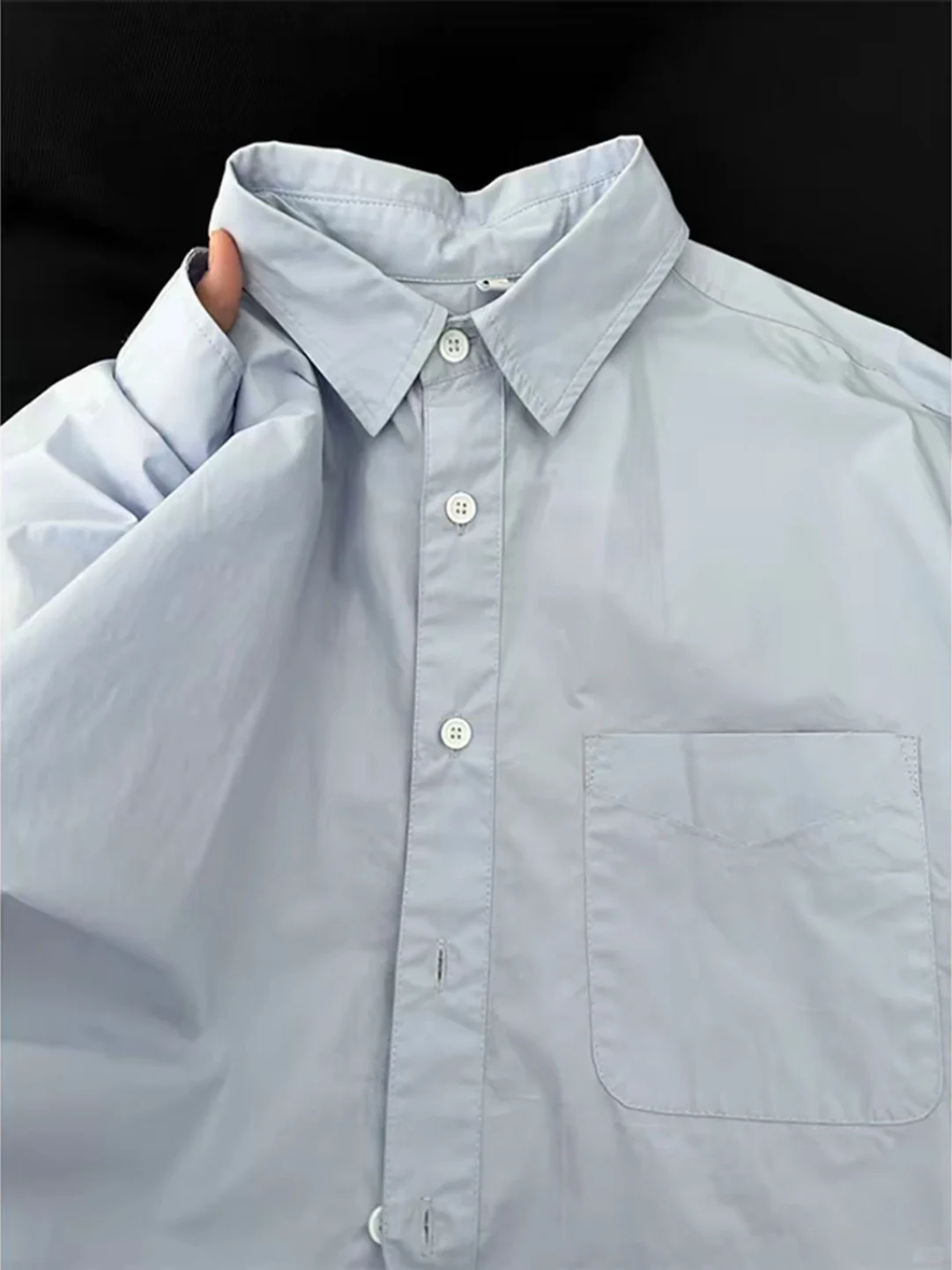 

Синяя повседневная рубашка с длинным рукавом для мужчин, весна-осень, молодежная, в винтажном японском стиле, премиум-класса, верхняя одежда, куртка