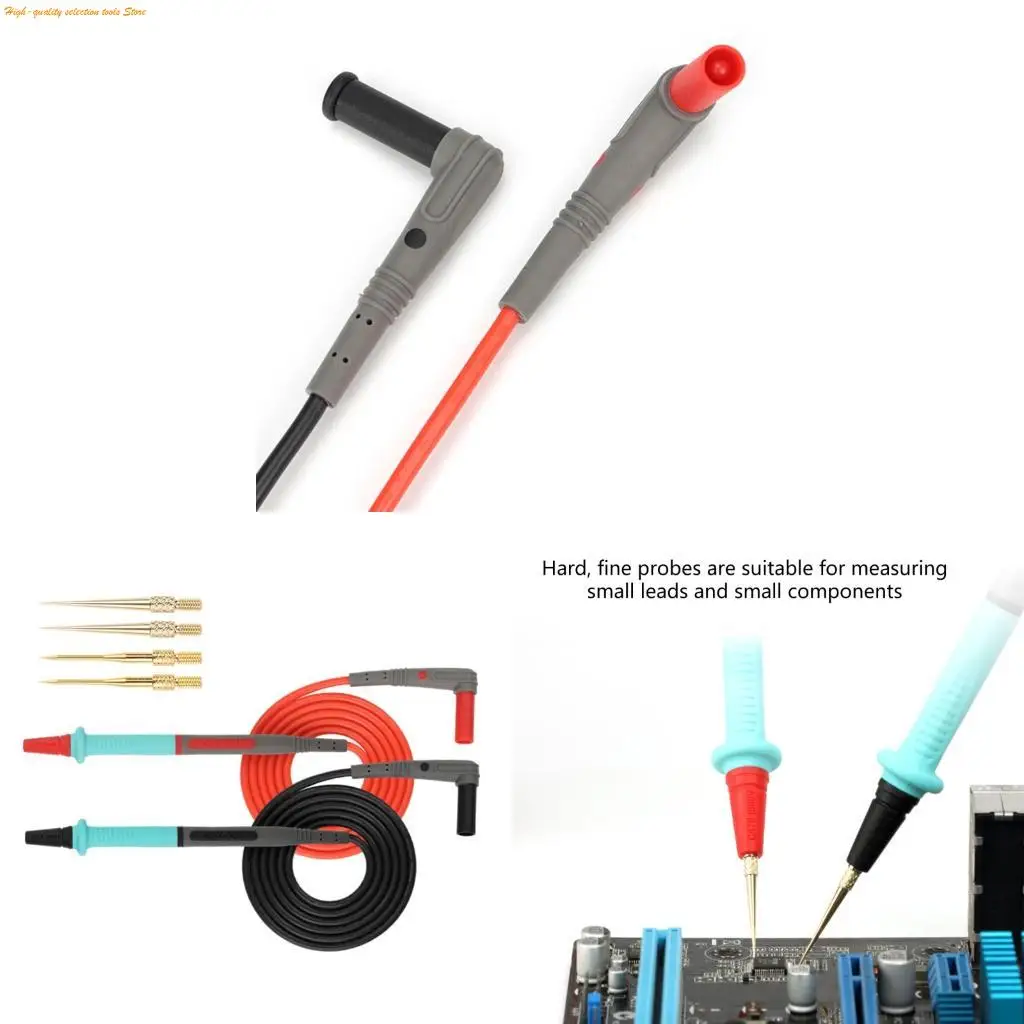 203F 1000V Flexible Silicone Multimeter Test Leads Probes With High Conductivity And AntiOxidation Replaceable Steel Tip