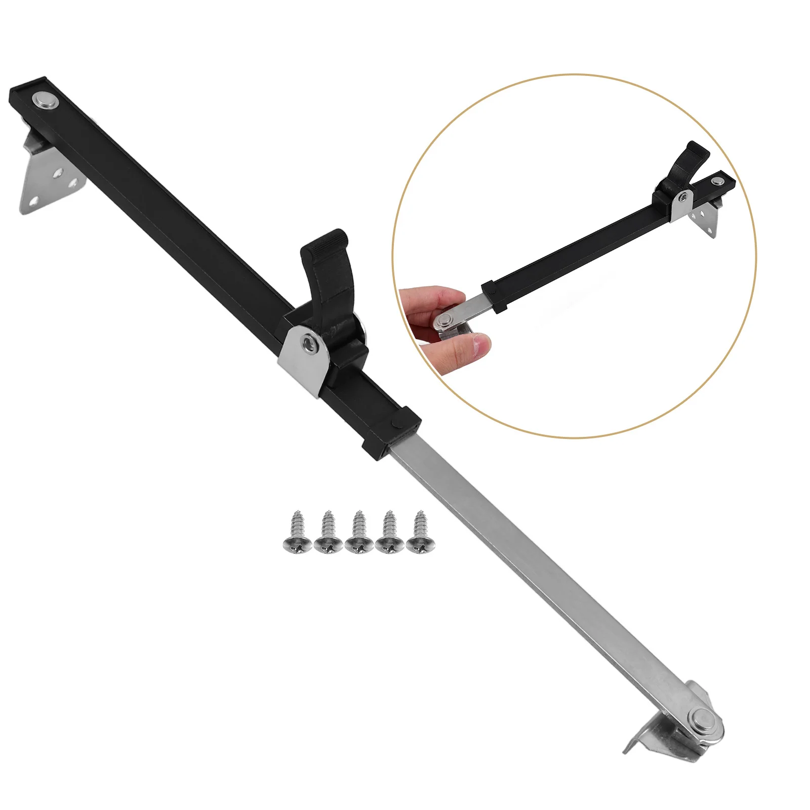 

Adjustable Window Security Bar Heavy Duty Aluminum Alloy Windproof Support for Sliding Windows Safety Stopper Prevents