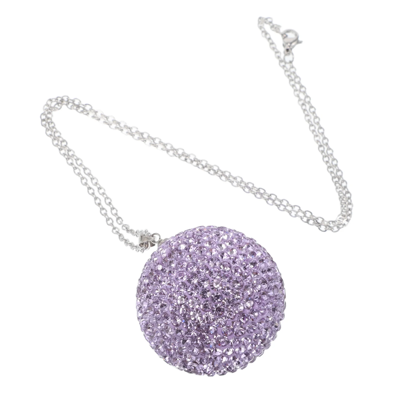 

Car Crystal Ball Purple Rear View Mirror Hanging Pendant Charm Bling Car Accessories Interior Auto Decorative Pendant