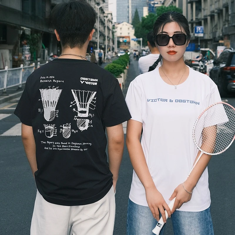 

Victor Badminton Uniform DOG TOWN Dog Town Joint T-shirt Quick-drying Breathable Short-sleeved Leisure Sports Summer
