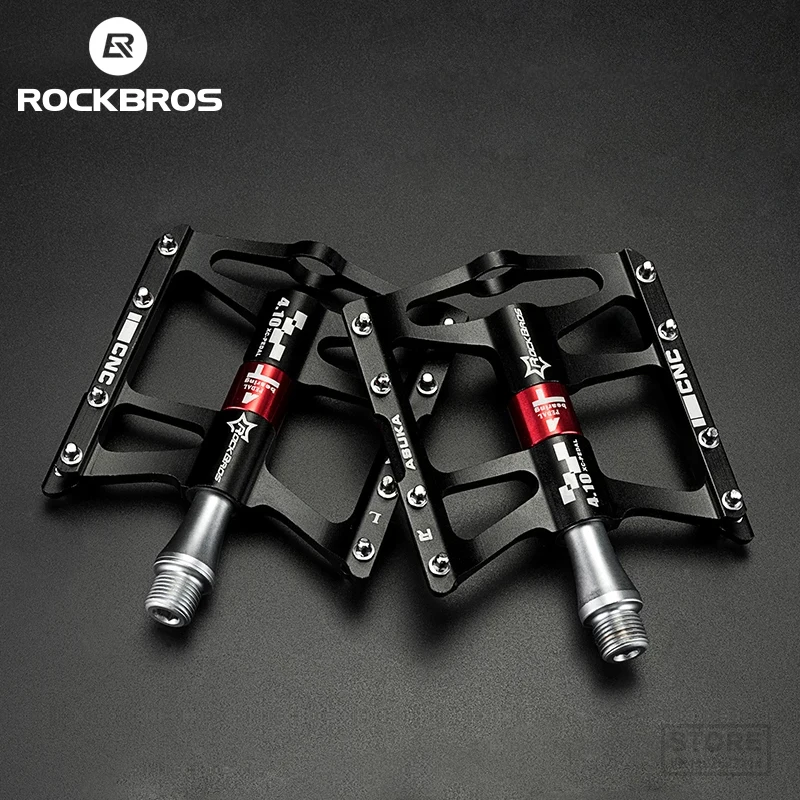 

ROCKBROS Mountain Bike Bicycle Pedals Cycling Ultralight Aluminium Alloy 4 Bearings MTB Bicicleta Flat BMX