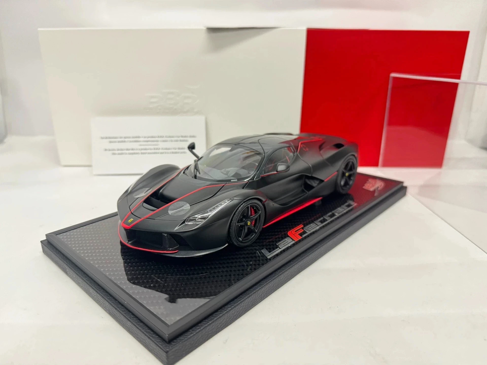 

BBR 1:18 LaFerrari Alonso Matte Black Simulation Limited Edition Resin Fully Open Static Car Model Toy Gift