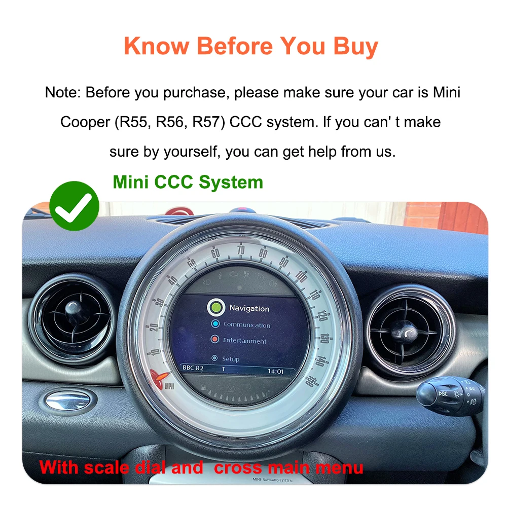Bonroad OEM Screen Update Decoder Box For BMW Mini Cooper R55 R56 R57 Clubman Convertible CCC System Carplay Android Auto Module view 3