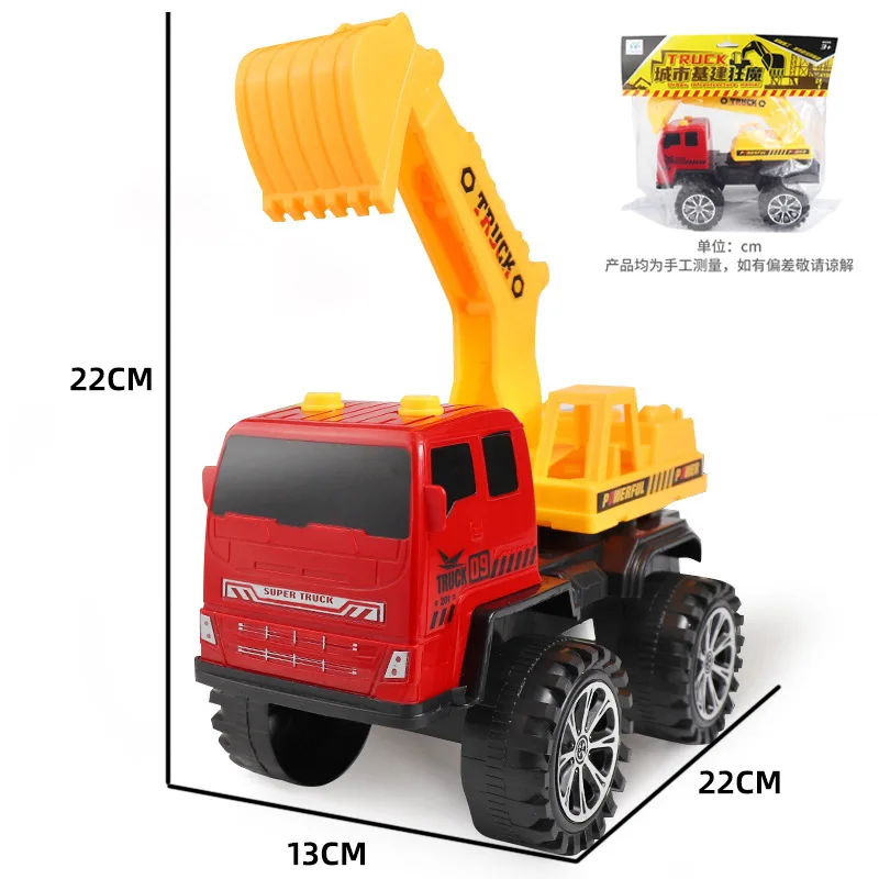 Large excavator toy Construction Toys Truck Die-cast Vehicle Transporter Car Set inertial Excavator Truck Backhoe for Kids Gift