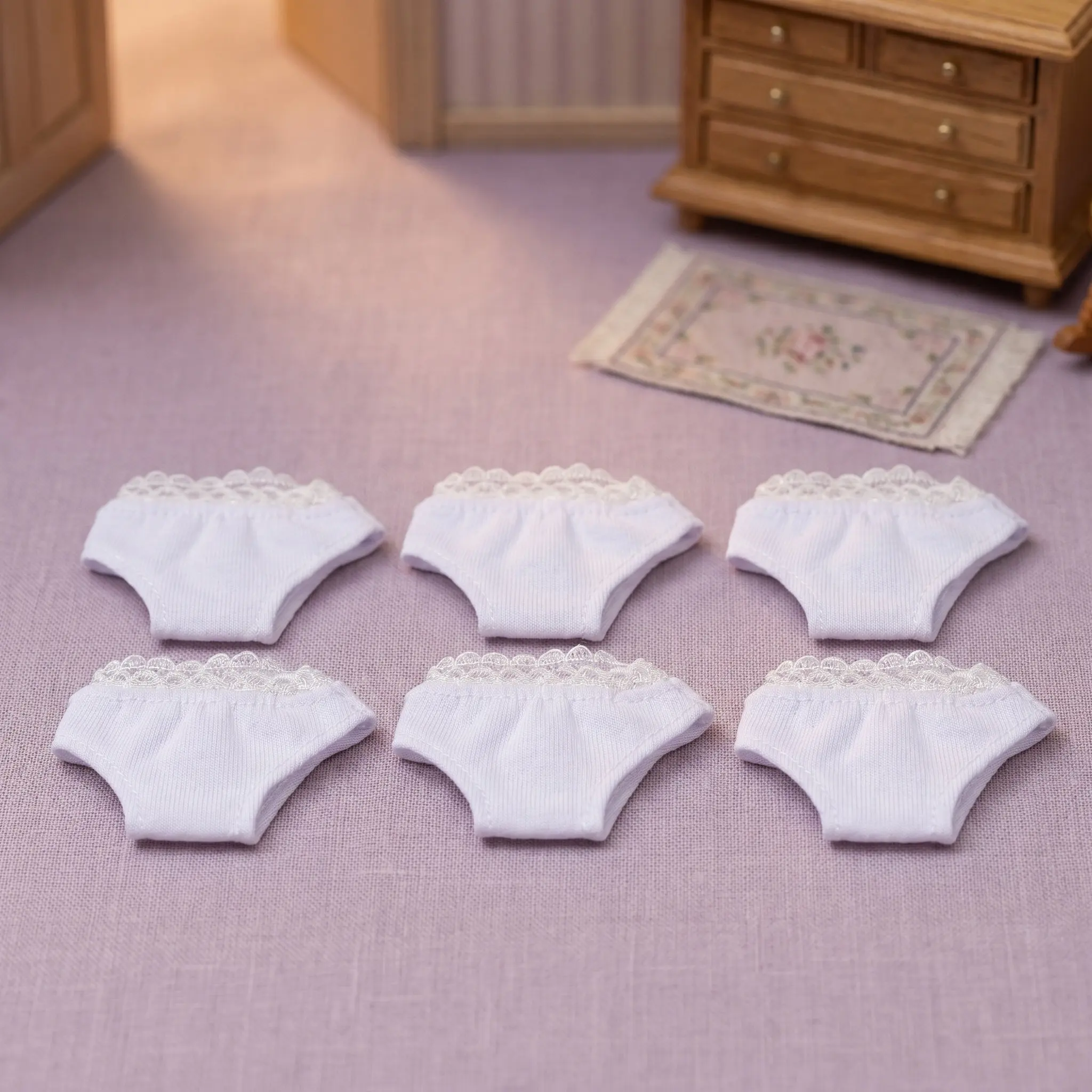 6Pcs Elastic Briefs Cotton Mini Underwear for Girls Dress Up Panties Accessories Underwear Elastic Briefs