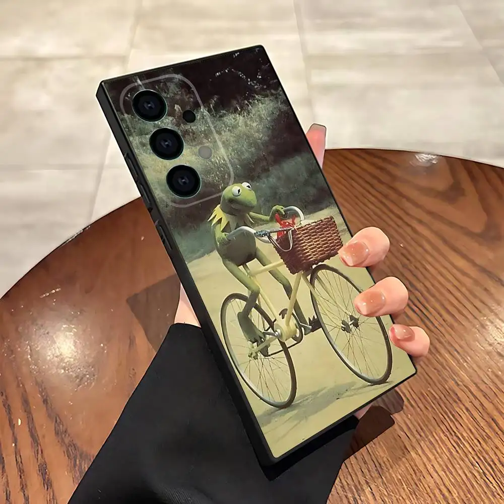 K-Kermit de kikker Telefoon Case Voor Samsung S25, S24, S21, S22, S23, S30, Ultra, S20, Plus, Fe, Lite, 5G Zwarte Cover