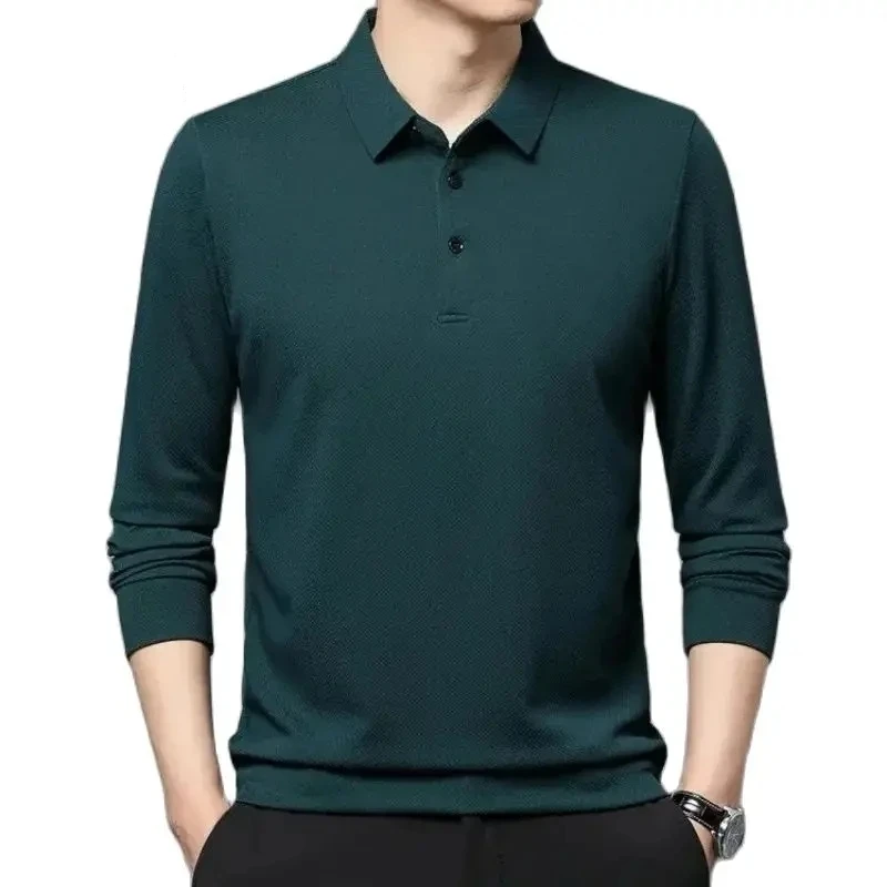 Spring and Autumn Men's High Quality Embroidered Long Sleeve Polo Shirt New Luxury Fashion Business Leisure Multi Functional Top