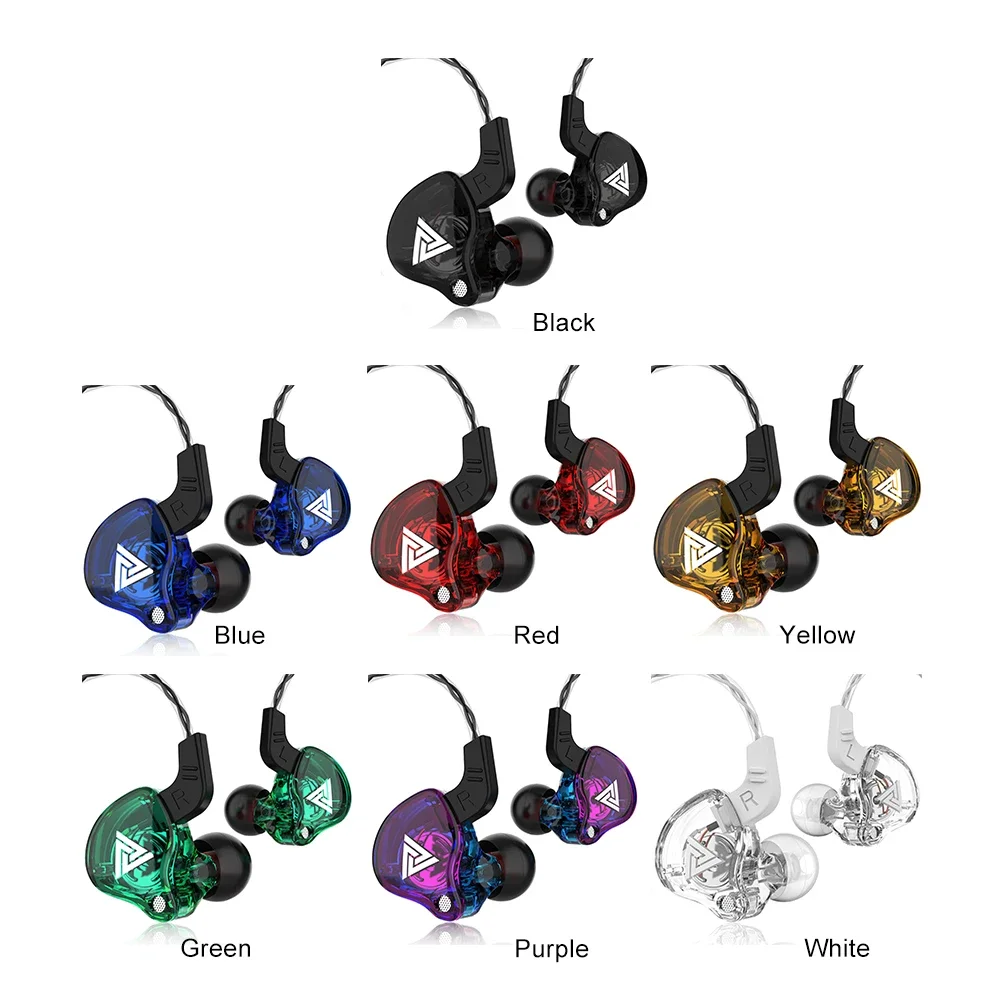 سماعة رأس ستيريو جهير QKZ AK6 ، سماعات أذن موسيقى HiFi ، مقبس ضوضاء ، مريحة للارتداء ، سماعات رأس رياضية للجري