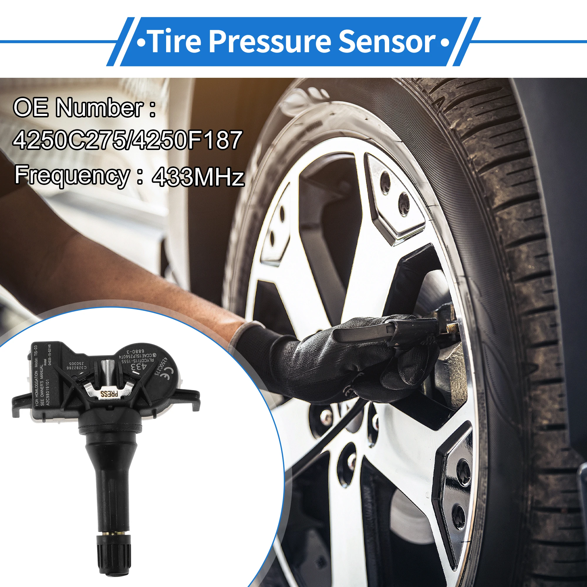 เซ็นเซอร์แรงดันลมยางโมโตฟอร์ติ เซ็นเซอร์ TPMS หมายเลข 4250C275 สำหรับมิตซูบิชิ แอทรีจ 2014-2022